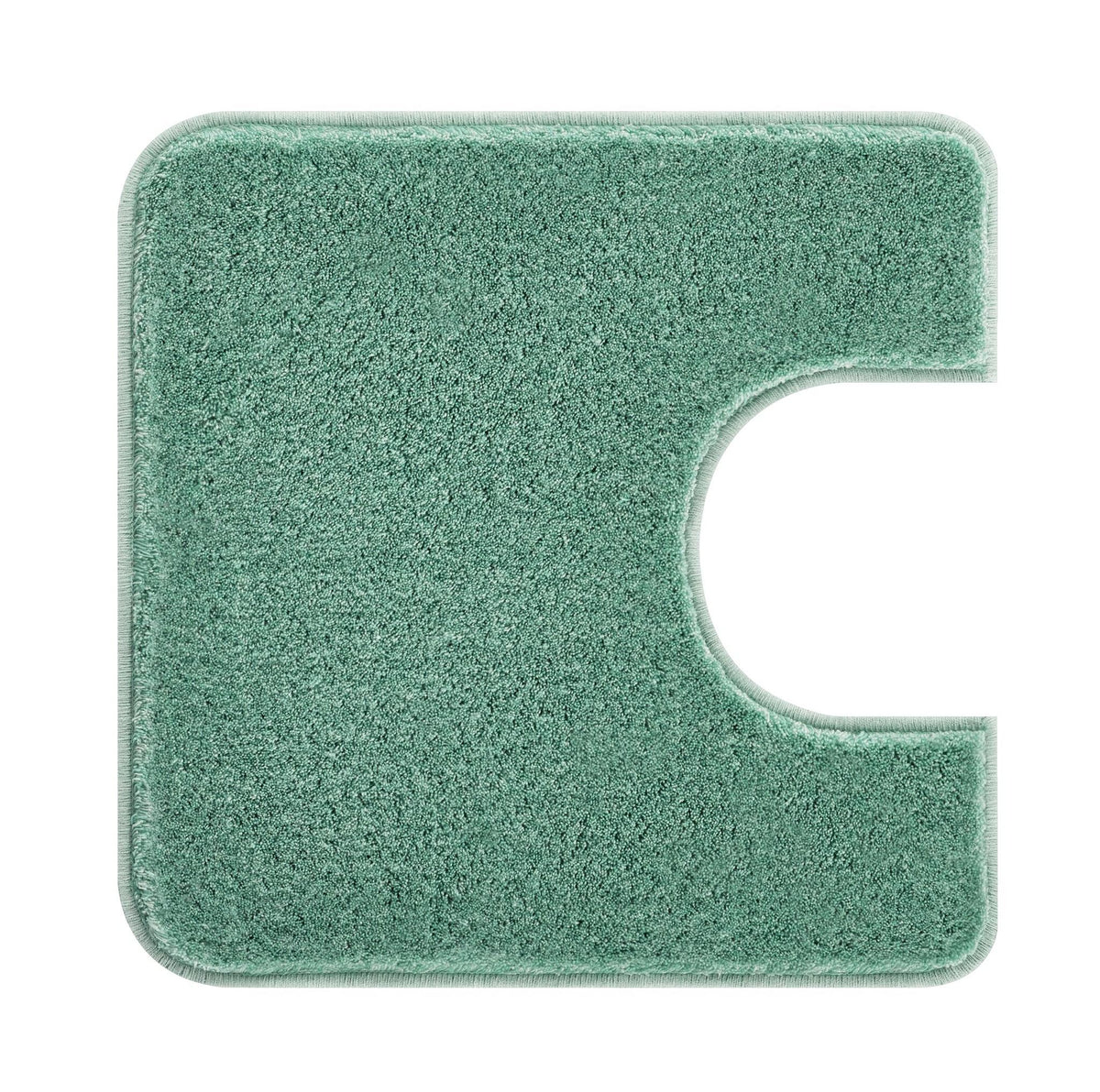 Mintgrüne WC-Vorlage mit U-Ausschnitt aus weichem Hochflor Teppich