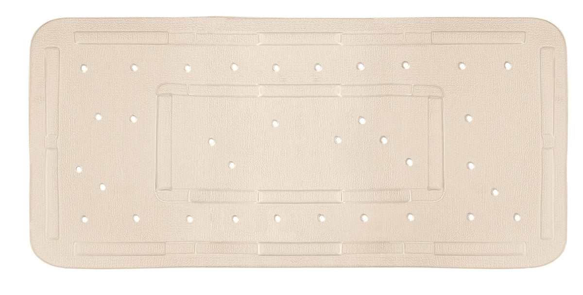 Beige rutschfeste Badematte mit Lochmuster für Badewanne oder Dusche