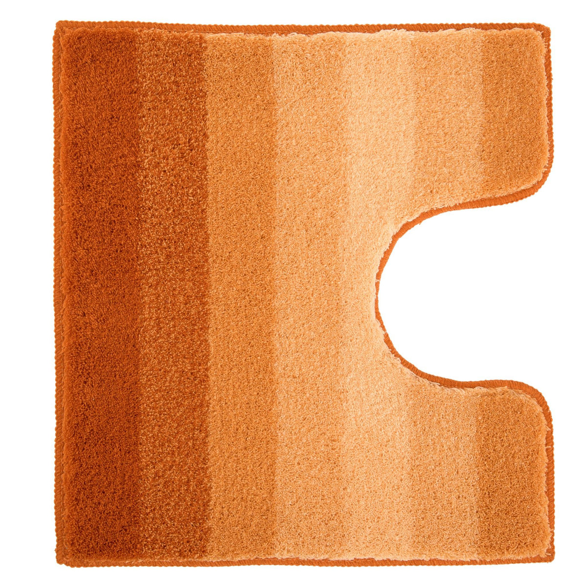 Orange WC-Vorleger mit Farbverlauf von dunkel- bis hellorange Tönen