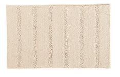 Rechteckige beige Badematte mit weichen, leicht erhöhten Streifen