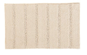 Rechteckige beige Badematte mit weichen, leicht erhöhten Streifen