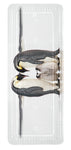 Weiße Badematte mit spiegelbildlichem Motiv zweier Pinguine zentral