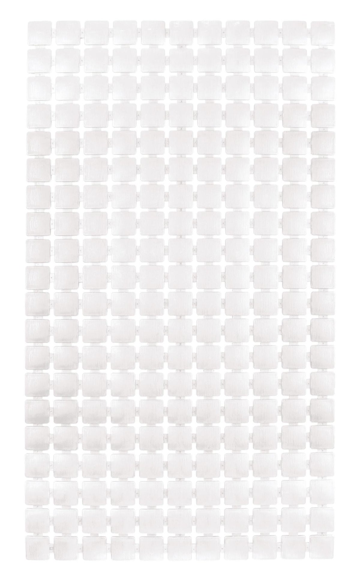 Weiße Mosaikfliesenmatte mit kleinen rechteckigen Fliesen im Raster