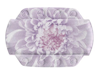Lila Badewannenkissen mit Blumenmotiv und Saugnäpfen in Helllila und Weiß