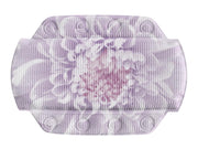 Lila Badewannenkissen mit Blumenmotiv und Saugnäpfen in Helllila und Weiß