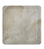 Beige, quadratische Anti-Rutsch-Badewannenmatte mit Noppenstruktur