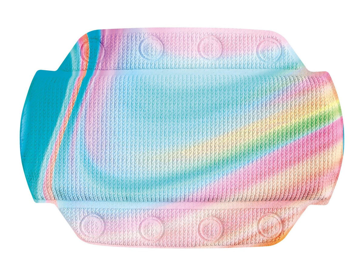 Bunte rutschfeste Badematte mit pastellfarbenem Regenbogenmuster Design