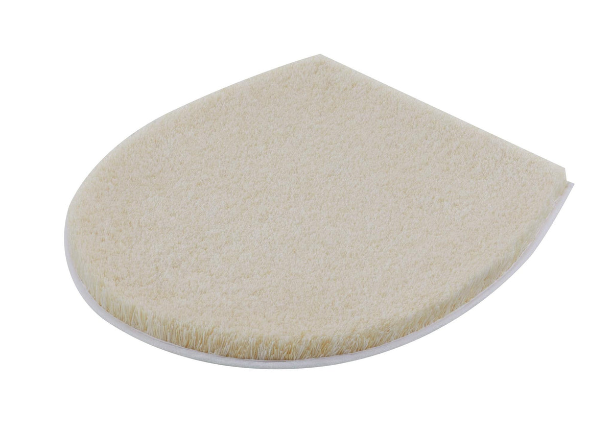 Cremefarbene, tropfenförmige Badematte aus weichem Flor-Material