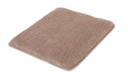 Rechteckige, beige Badematte mit dichtem, weichem Hochflorteppich