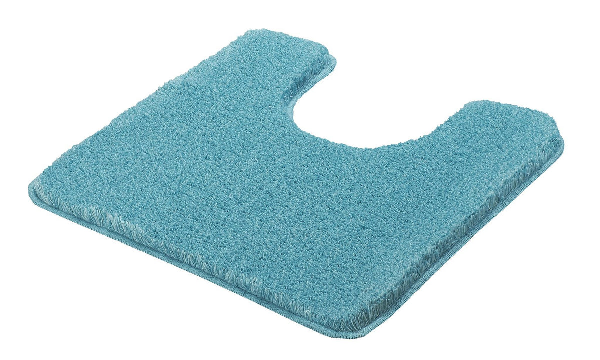 Türkisblauer U-förmiger WC-Vorleger aus weichem, dichtem Hochflor