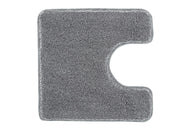 Graue, U-förmige WC-Badvorlage aus dichtem, weichem Hochflor Teppich