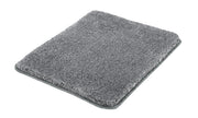 Rechteckige, dunkelgraue Badematte mit dichtem, weichem Flor aus Textil