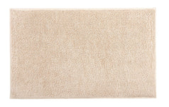 Rechteckige beigefarbene Badematte mit dichtem, hochflorigem, weichem Flor