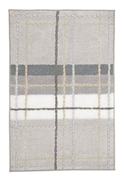 Badematte mit kariertem Muster in Grau, Beige, Weiß und Creme-Tönen