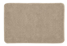 Rechteckige, beige Badematte mit weicher, dichter Oberfläche aus Stoff