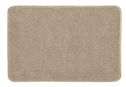 Rechteckige, beige Badematte mit weicher, dichter Oberfläche aus Stoff