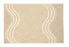 Beiger Badteppich mit Wellenmuster in zarten Creme- und Hellbrauntönen