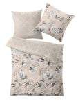 Beige Bettwäschegarnitur mit floralen und grafischen Mustern