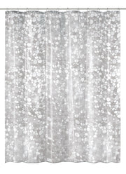 Transparenter Duschvorhang mit grauem allover Kieselsteinmuster Design