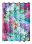 Duschvorhang mit abstraktem, buntem Blumenmuster in Aquarelloptik