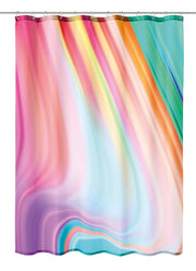 Bunter Duschvorhang mit abstraktem Farbverlauf in Regenbogenfarben