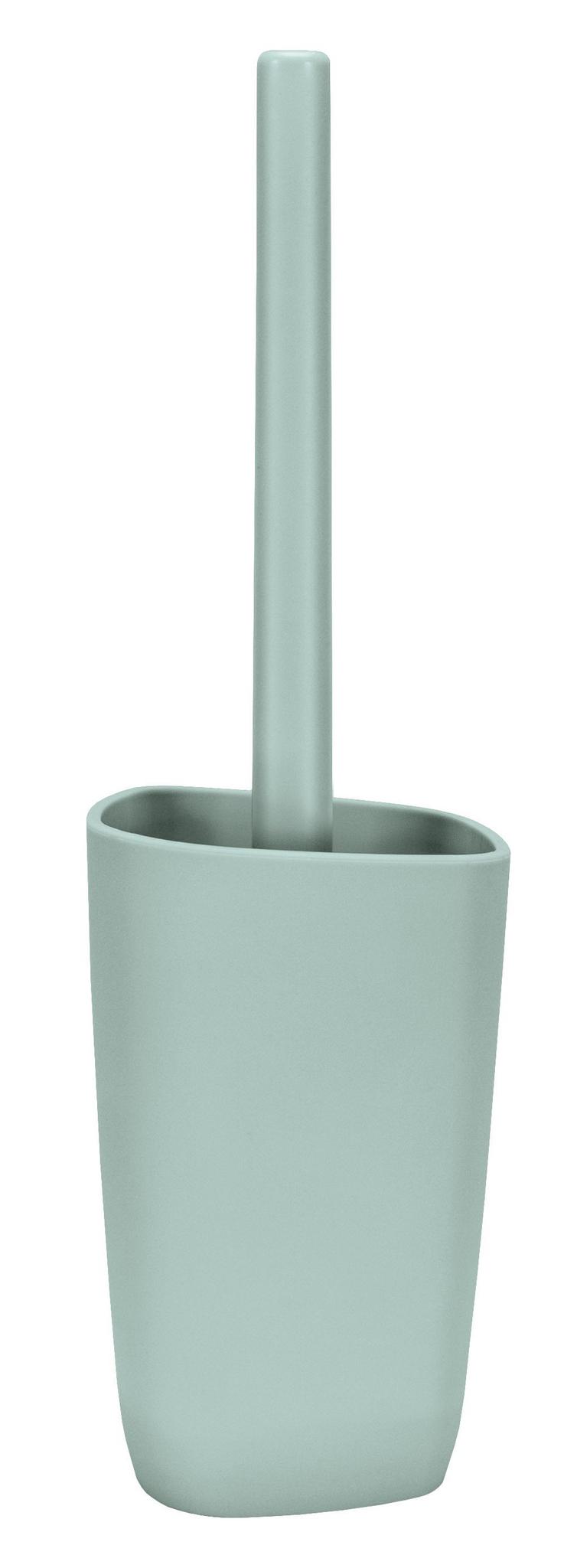 Mintgrüne WC-Bürste mit passendem Halter in matter Kunststoffoptik