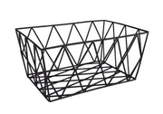 Rechteckiger schwarzer Drahtkorb mit modernem geometrischem Gitterdesign
