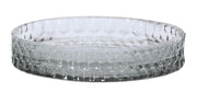 Runde transparente Glas-Seifenschale mit strukturierter Oberfläche