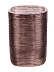 Brauner, gerippter Zahnputzbecher aus Glas mit eckiger Form, modernem Design