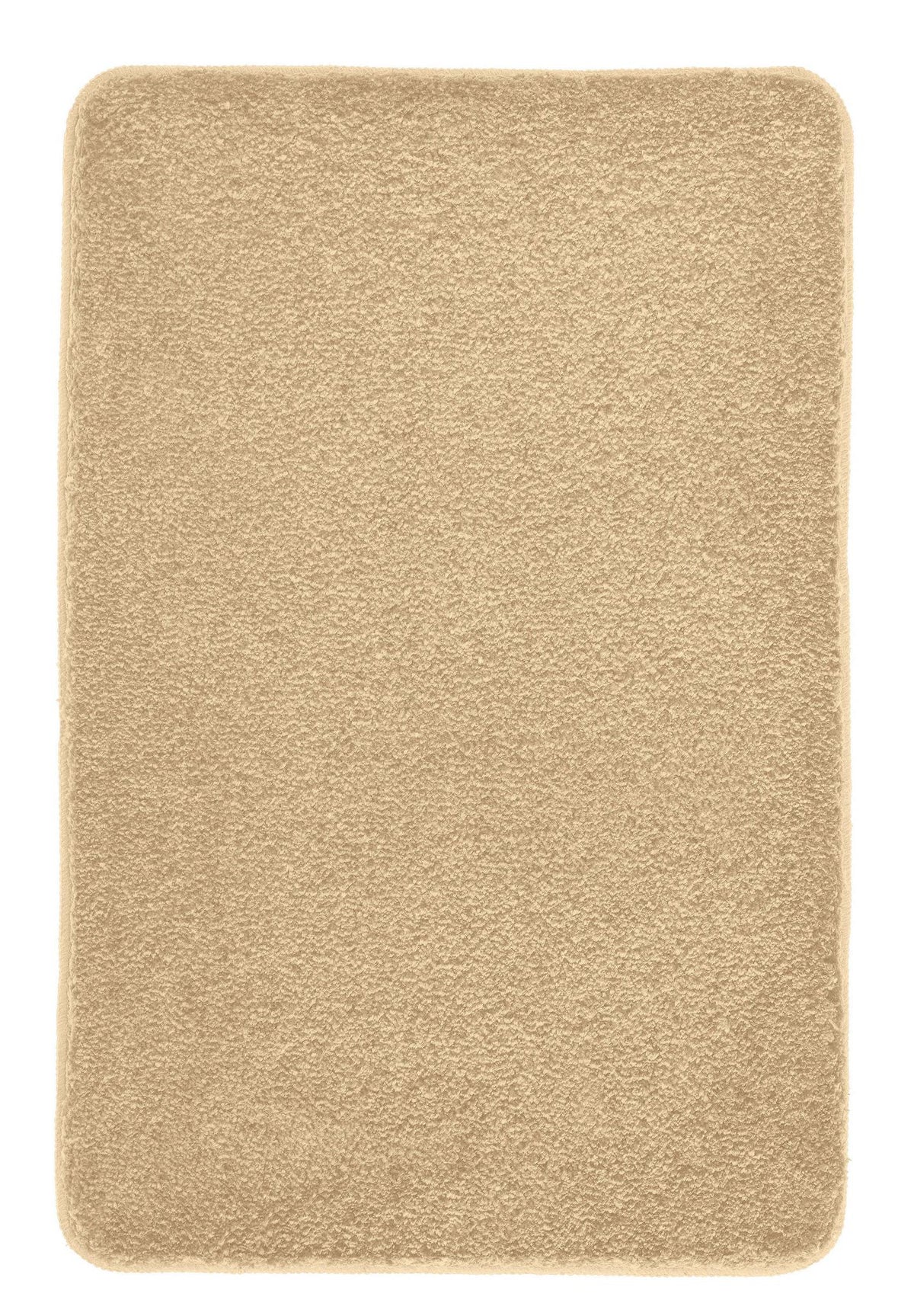 Rechteckige, beige Badematte mit weicher, dicht gewebter Oberfläche