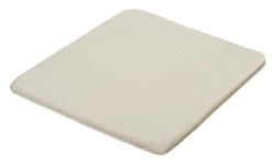 Rechteckige Badematte in hellem Beige mit weicher, glatter Oberfläche