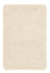 Rechteckige, beige Badvorlage mit weicher, dichter Hochflor-Oberfläche