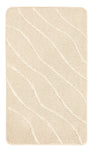 Beige Badematte mit dezentem Wellenmuster in Hoch-Tief-Struktur aus Stoff