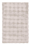 Rechteckiger, flauschiger Badteppich in hellem Beige mit Struktur Oberfläche