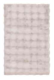 Rechteckiger, flauschiger Badteppich in hellem Beige mit Struktur Oberfläche