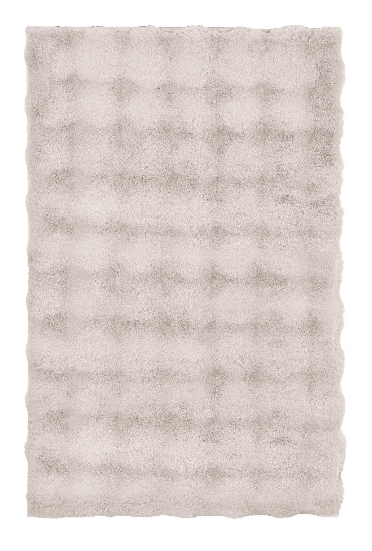 Rechteckiger, flauschiger Badteppich in hellem Beige mit Struktur Oberfläche