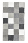 Rechteckiger Badematte mit grauen und weißen Karos in Patchwork-Optik