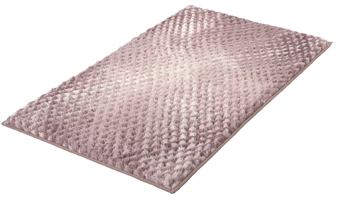 Rechteckiger, flauschiger Badematte in Rosa mit Struktur-Oberfläche