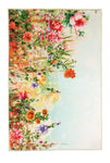 Badteppich mit farbenfrohem Blumenmotiv auf hellem Hintergrund.