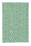 Mintgrüner Badteppich mit flauschigem Wabenmuster.