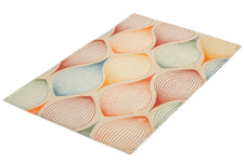Bunt gemustertes Handtuch mit tropfenförmigem Linien-Dekor in Pastellfarben