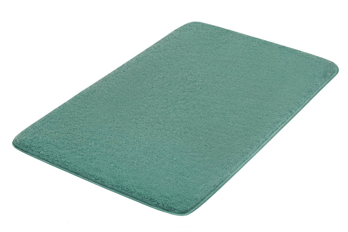 Rechteckige, mintgrüne Badematte mit weicher, strukturierter Oberfläche
