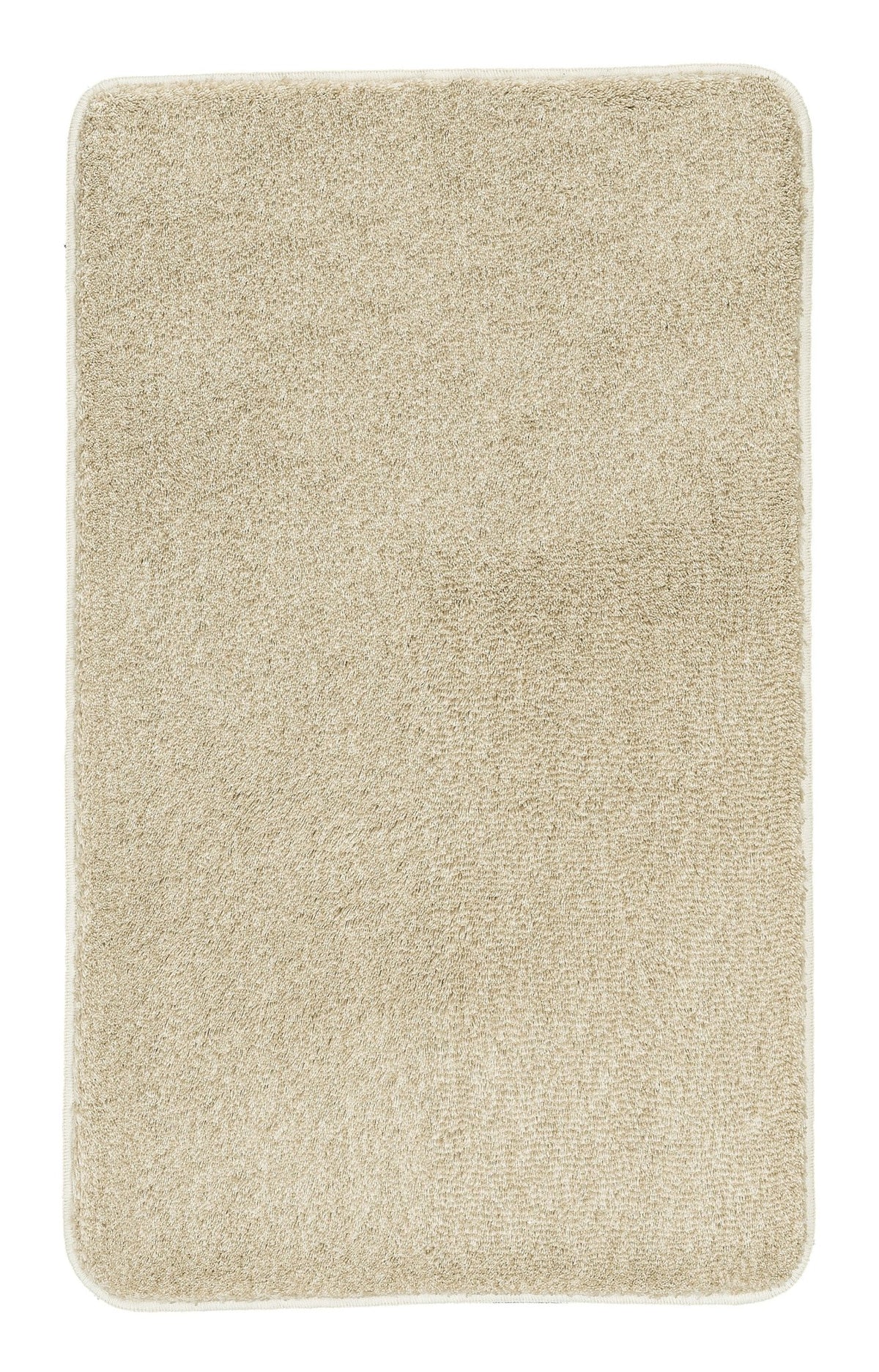 Rechteckige beige Badematte mit weicher, dichter Oberfläche von oben