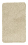 Rechteckige beige Badematte mit weichem, dichtem Hochflor Teppich