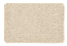Rechteckige, cremebeige Badematte mit weichem, dichtem Hochflor-Teppich