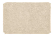 Rechteckige, cremebeige Badematte mit weichem, dichtem Hochflor-Teppich