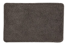 Rechteckige, dunkelgraue Badematte mit dichtem, flauschigem Hochflor