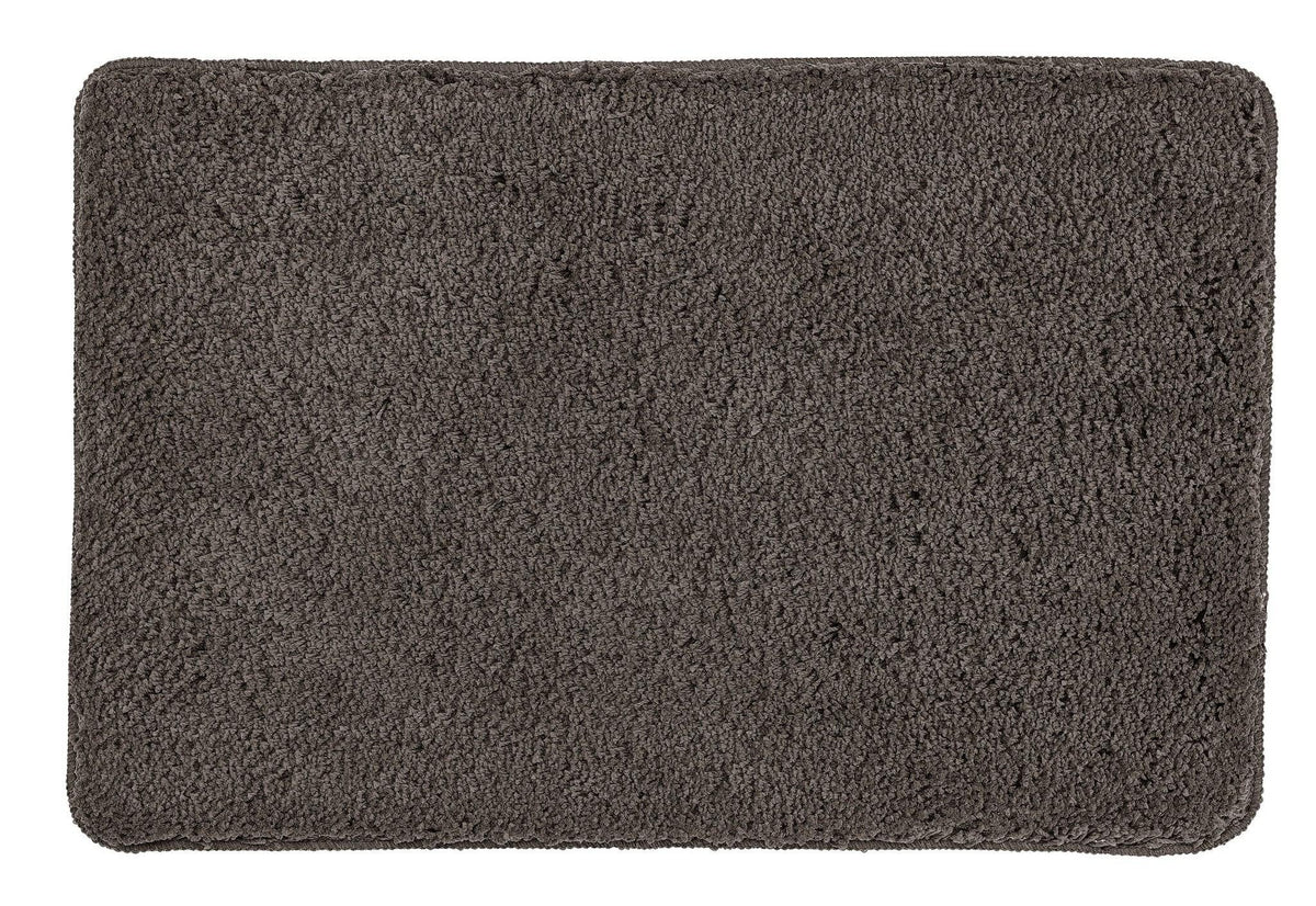 Rechteckige, dunkelgraue Badematte mit dichtem, flauschigem Hochflor