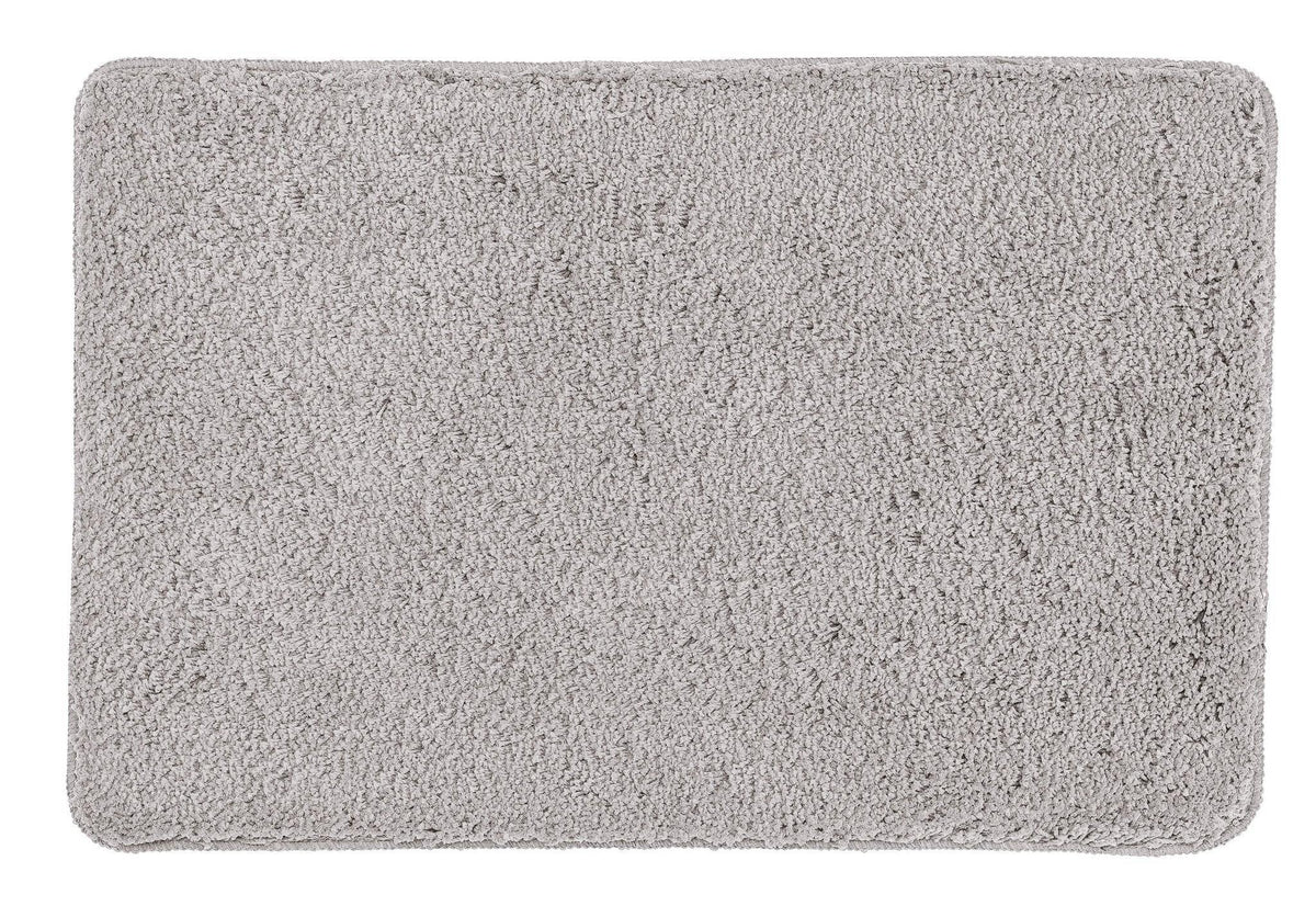 Rechteckige graue Badematte mit weichem, dichtem Flor, Oberfläche