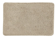 Rechteckige beige Badematte mit dichtem, weichem Hochflor-Teppich